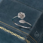 Rose Wrap Ring in Sterling Silver, Flower Ring, Silver Rose Ring, Adjustable Size