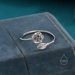 Rose Wrap Ring in Sterling Silver, Flower Ring, Silver Rose Ring, Adjustable Size