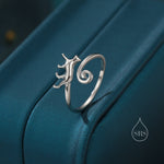 Sterling Silver Cat Ring, Adjustable Sized Ring, Open Ring, Stacking Rings