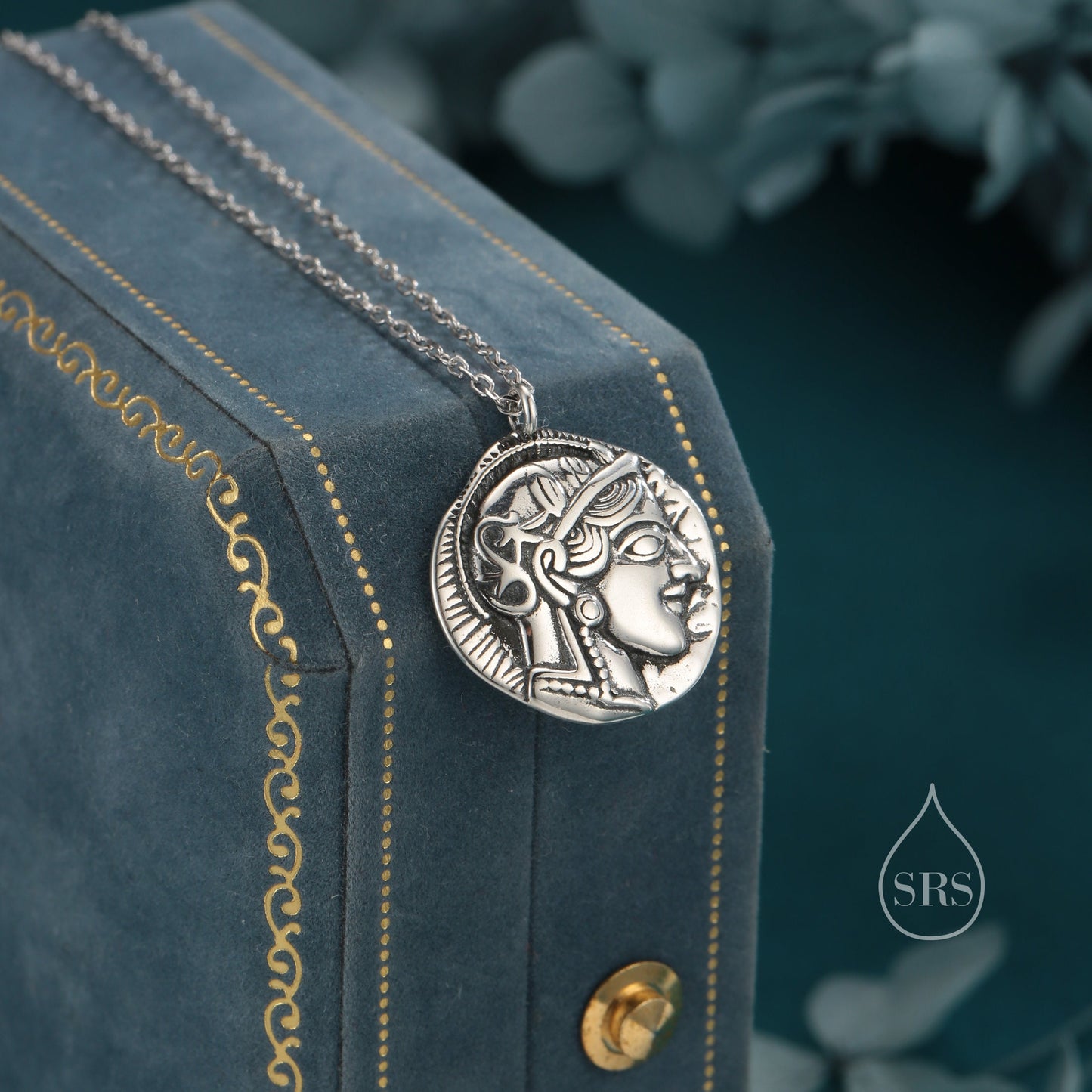 Sterling Silver Greek Coin Pendant Necklace - Attica Tetradrachm Inspired Necklace, Ancient Greek Coin Inspired, Single Sided Casted