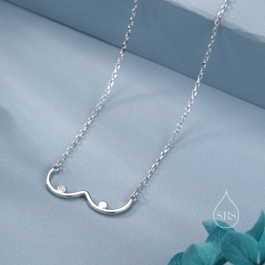 Sterling Silver Boob Stud Earrings and Pendant Necklace, Silver or Gold, Breast Pendant, Feminist Jewellery, Gift set