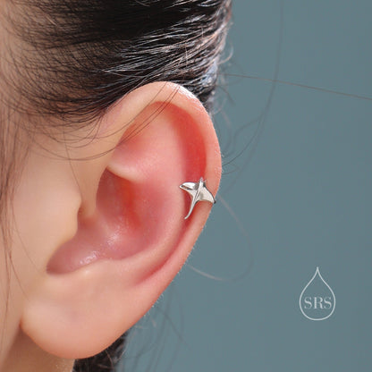 Piercing Free Manta Ray Ear Cuff in Sterling Silver, Silver Gold or Rose Gold, Sold as a pair, No Piercing Ear Cuffs