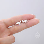 Tiny Fox Stud Earrings in Sterling Silver, Cute Fun Quirky, Silver Gold or Rose Gold, Gift for Her, Animal Lover, Nature Inspired