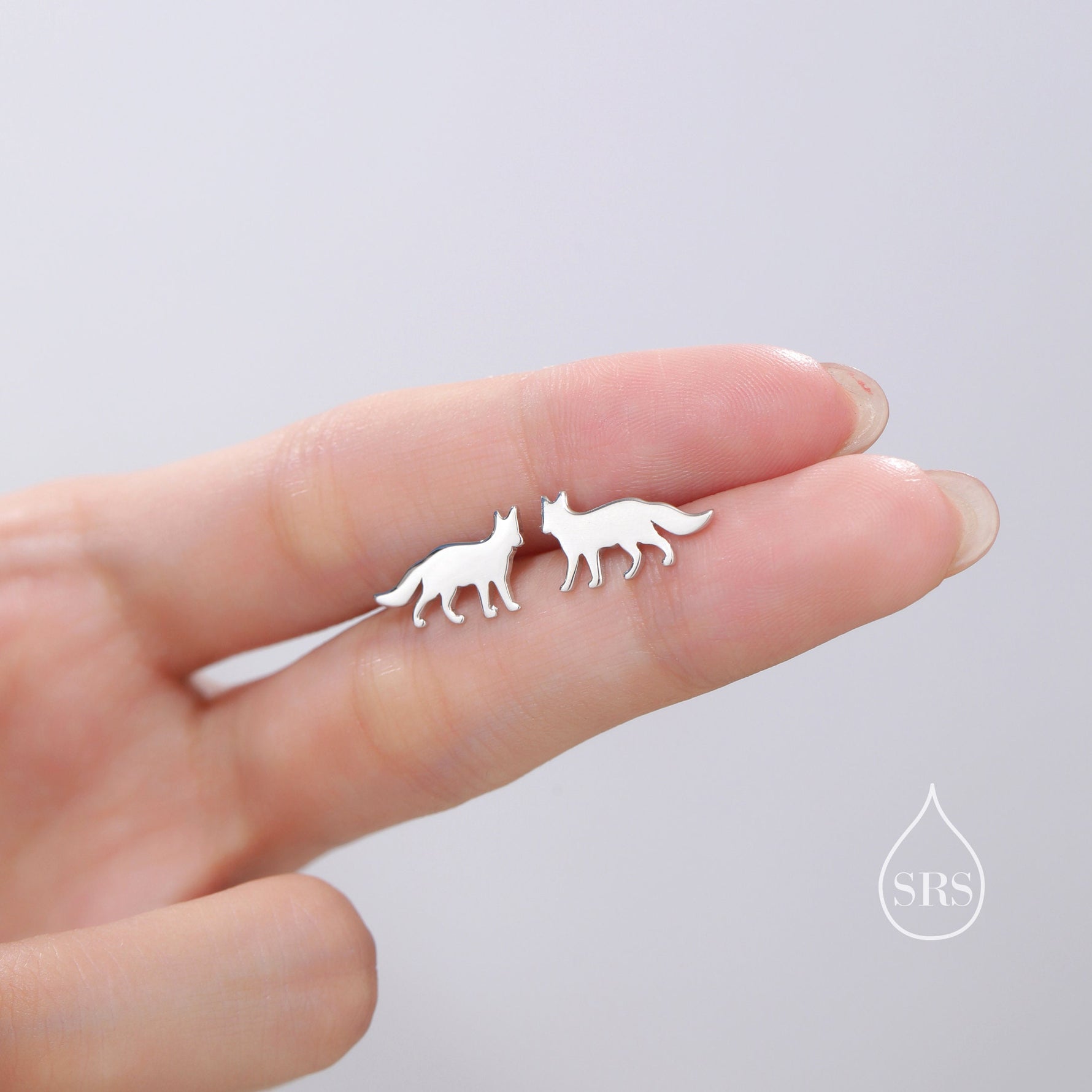 Tiny Fox Stud Earrings in Sterling Silver, Cute Fun Quirky, Silver Gold or Rose Gold, Gift for Her, Animal Lover, Nature Inspired