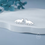 Tiny Fox Stud Earrings in Sterling Silver, Cute Fun Quirky, Silver Gold or Rose Gold, Gift for Her, Animal Lover, Nature Inspired