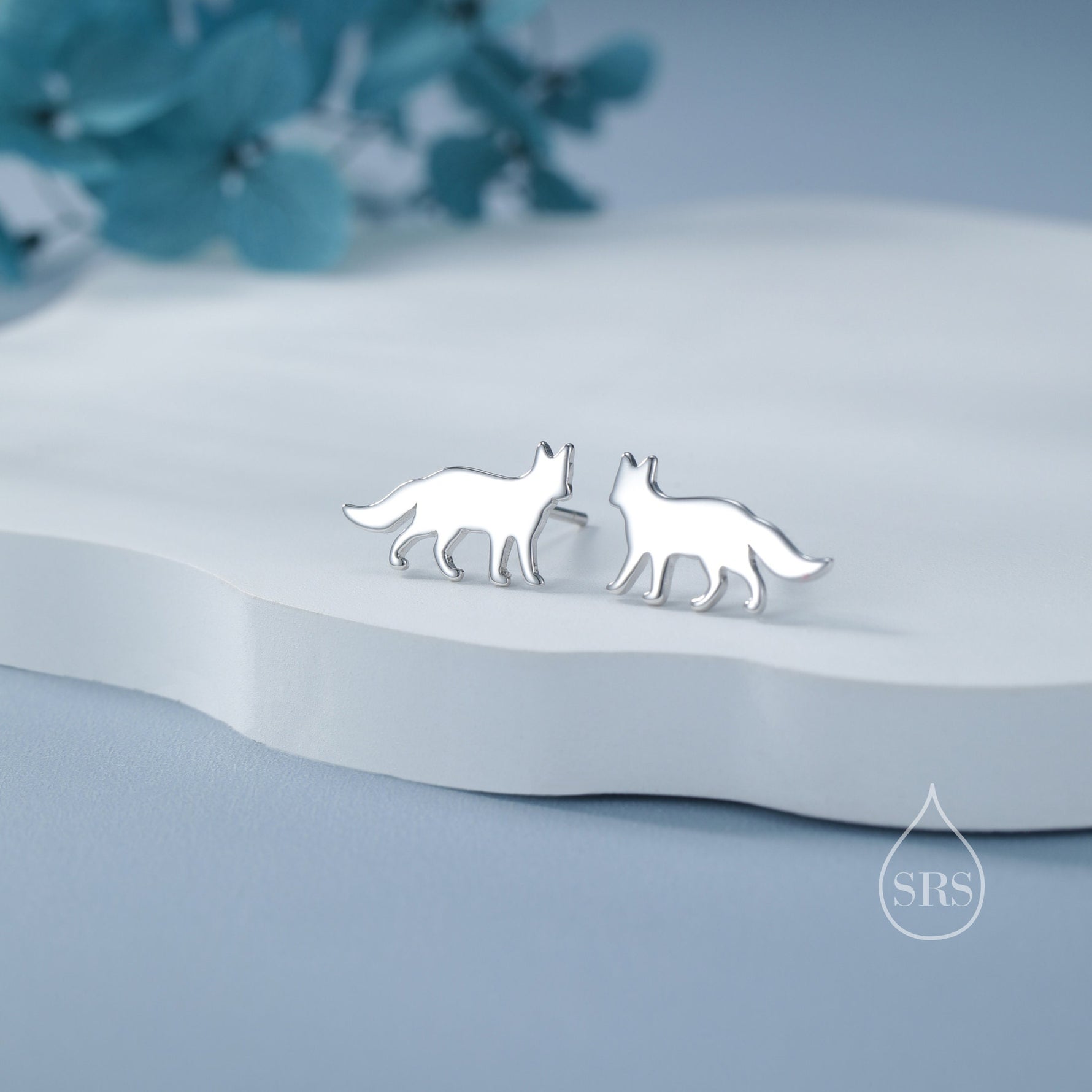 Tiny Fox Stud Earrings in Sterling Silver, Cute Fun Quirky, Silver Gold or Rose Gold, Gift for Her, Animal Lover, Nature Inspired