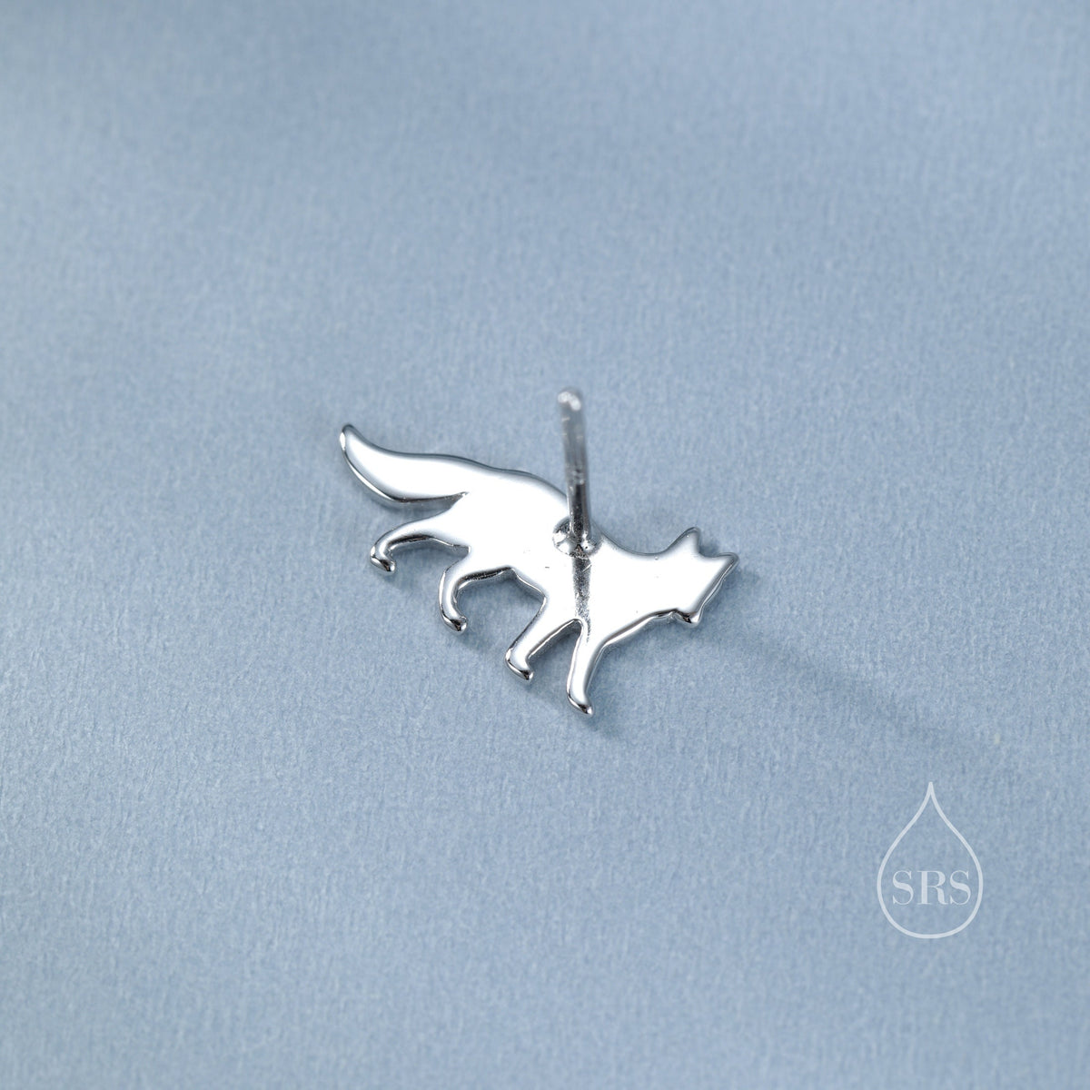 Tiny Fox Stud Earrings in Sterling Silver, Cute Fun Quirky, Silver Gold or Rose Gold, Gift for Her, Animal Lover, Nature Inspired