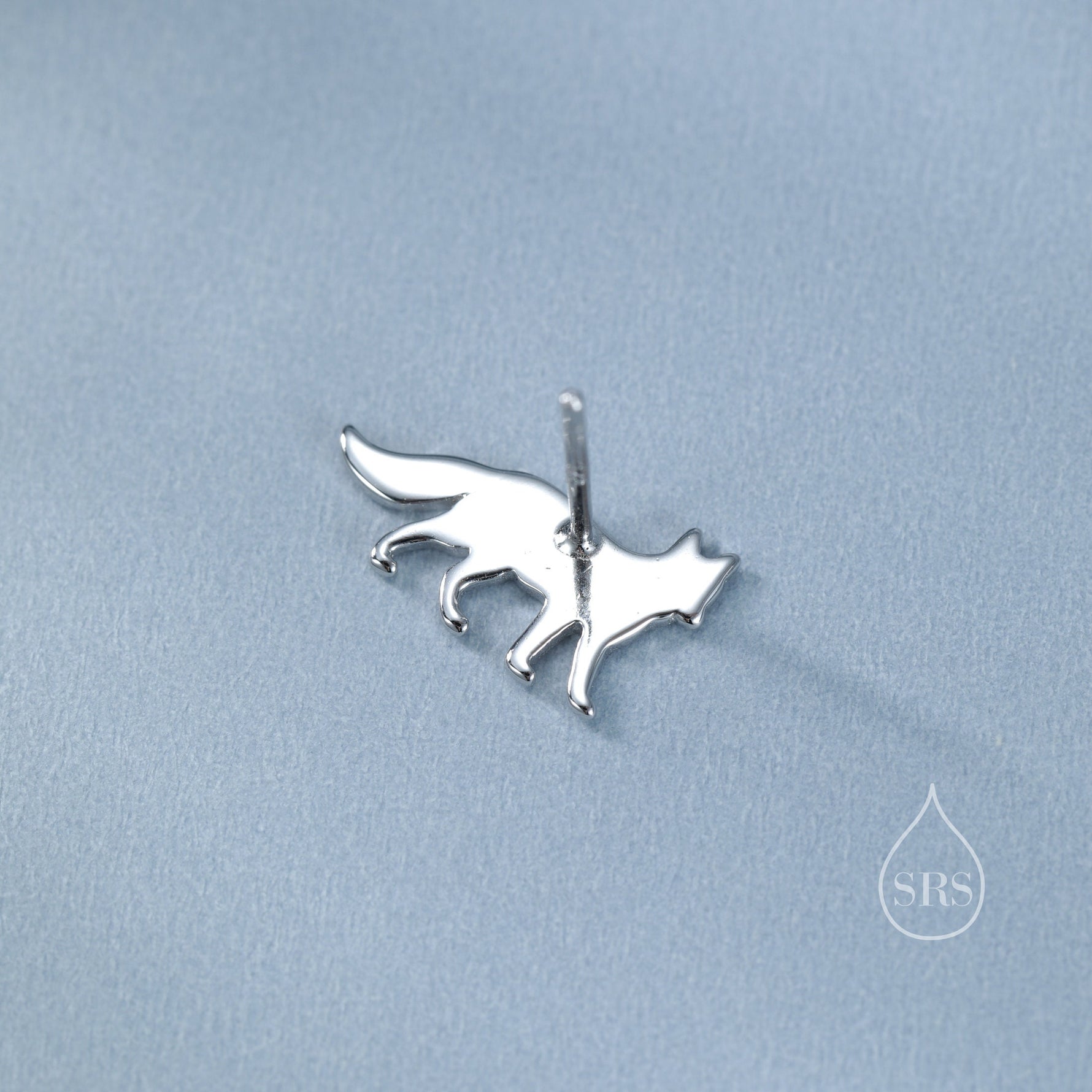 Tiny Fox Stud Earrings in Sterling Silver, Cute Fun Quirky, Silver Gold or Rose Gold, Gift for Her, Animal Lover, Nature Inspired