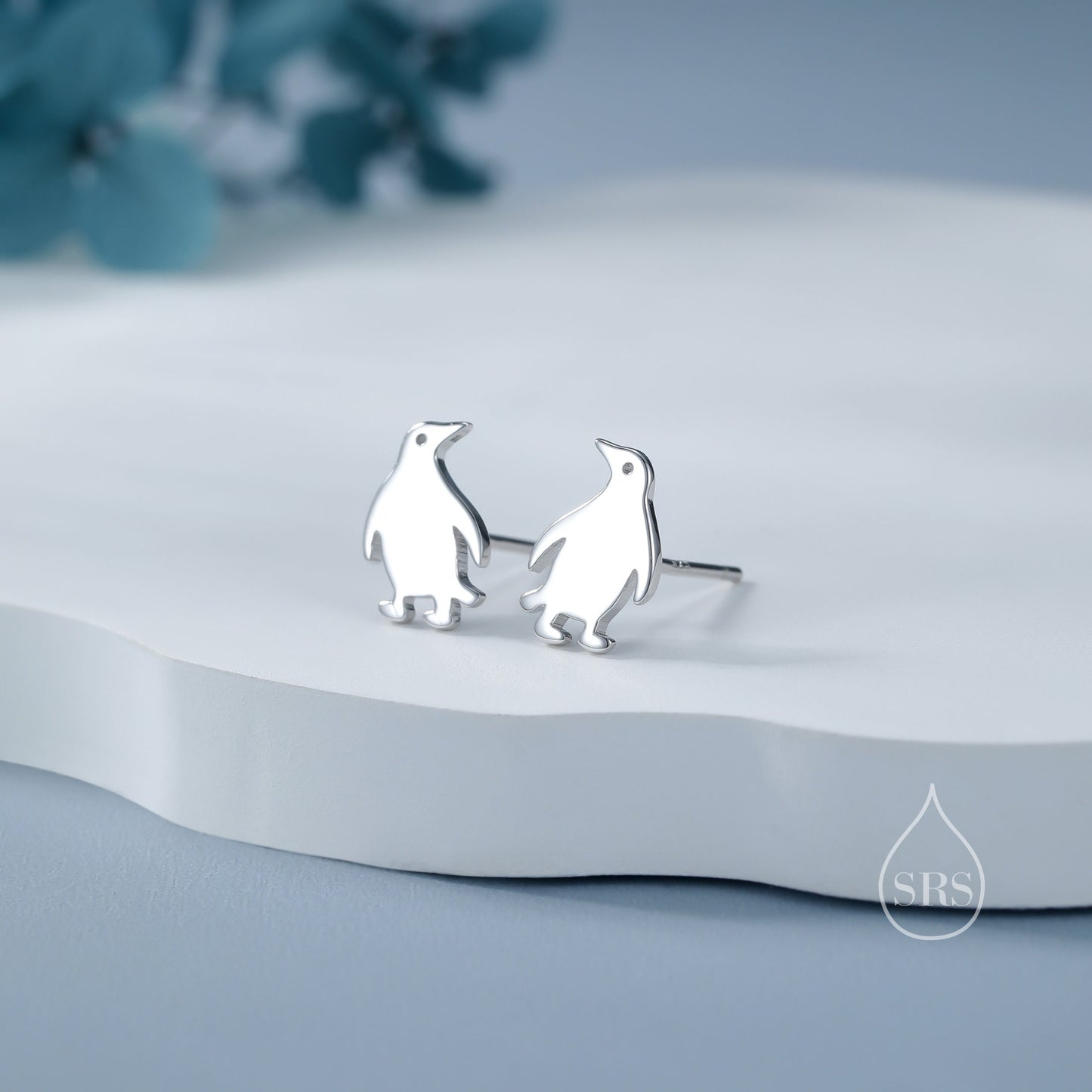 Tiny Penguin Bird Stud Earrings in Sterling Silver - Silver, Gold or Rose Gold, Fun Quirky and Whimsical Jewellery