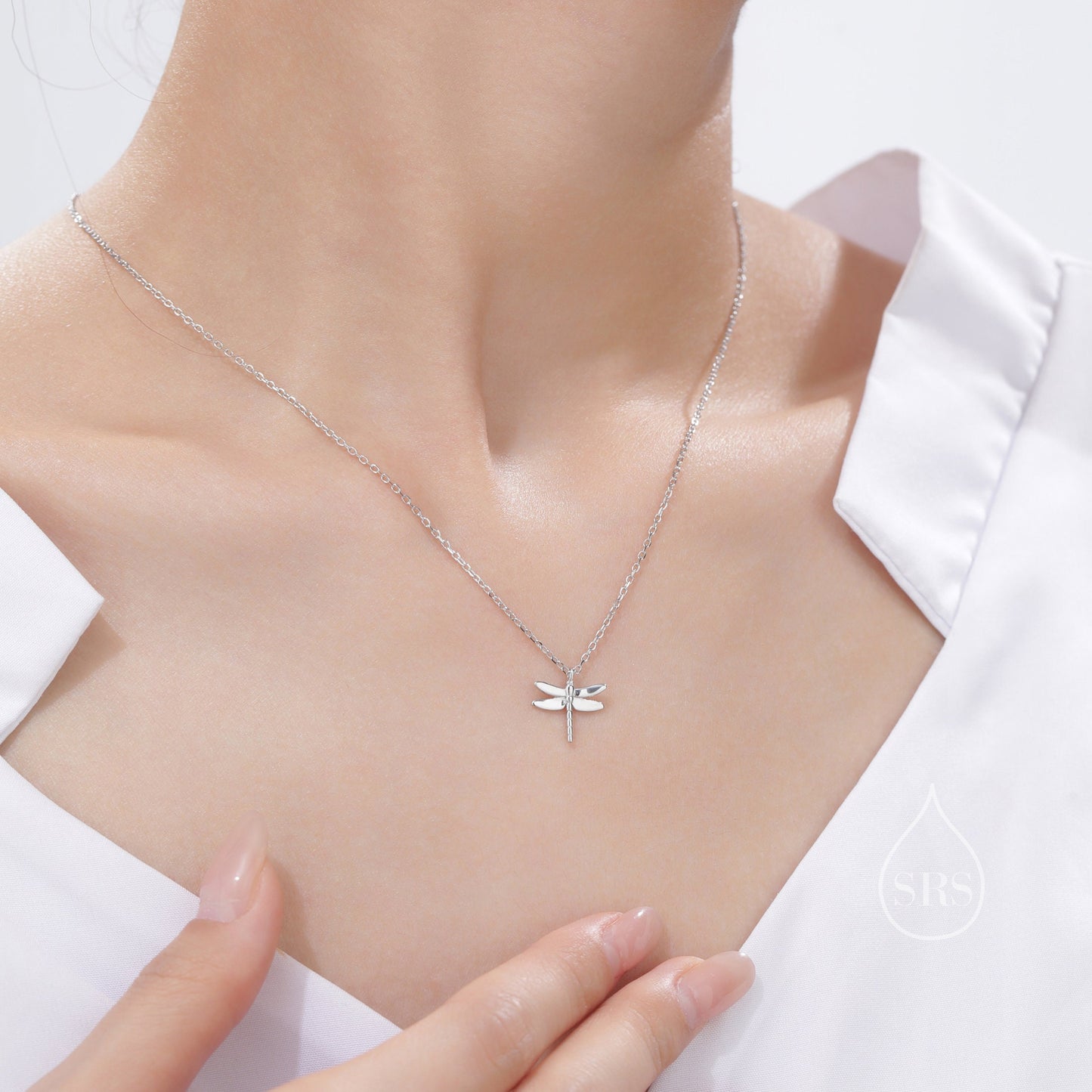 Tiny Dragonfly Pendant Necklace in Sterling Silver, Dragonfly Necklace, Silver or Gold or Rose Gold - Cute Quirky and Fun