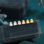 Super Cute Little Ghost Stud Earrings in Sterling Silver, Silver, Gold or Rose Gold, Tiny Ghost Earrings