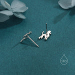 Tiny Poodle Dog Stud Earrings in Sterling Silver, Puppy Earrings, Silver, Gold or Rose Gold, Nature Inspired Animal Earrings, Pet Jewellery