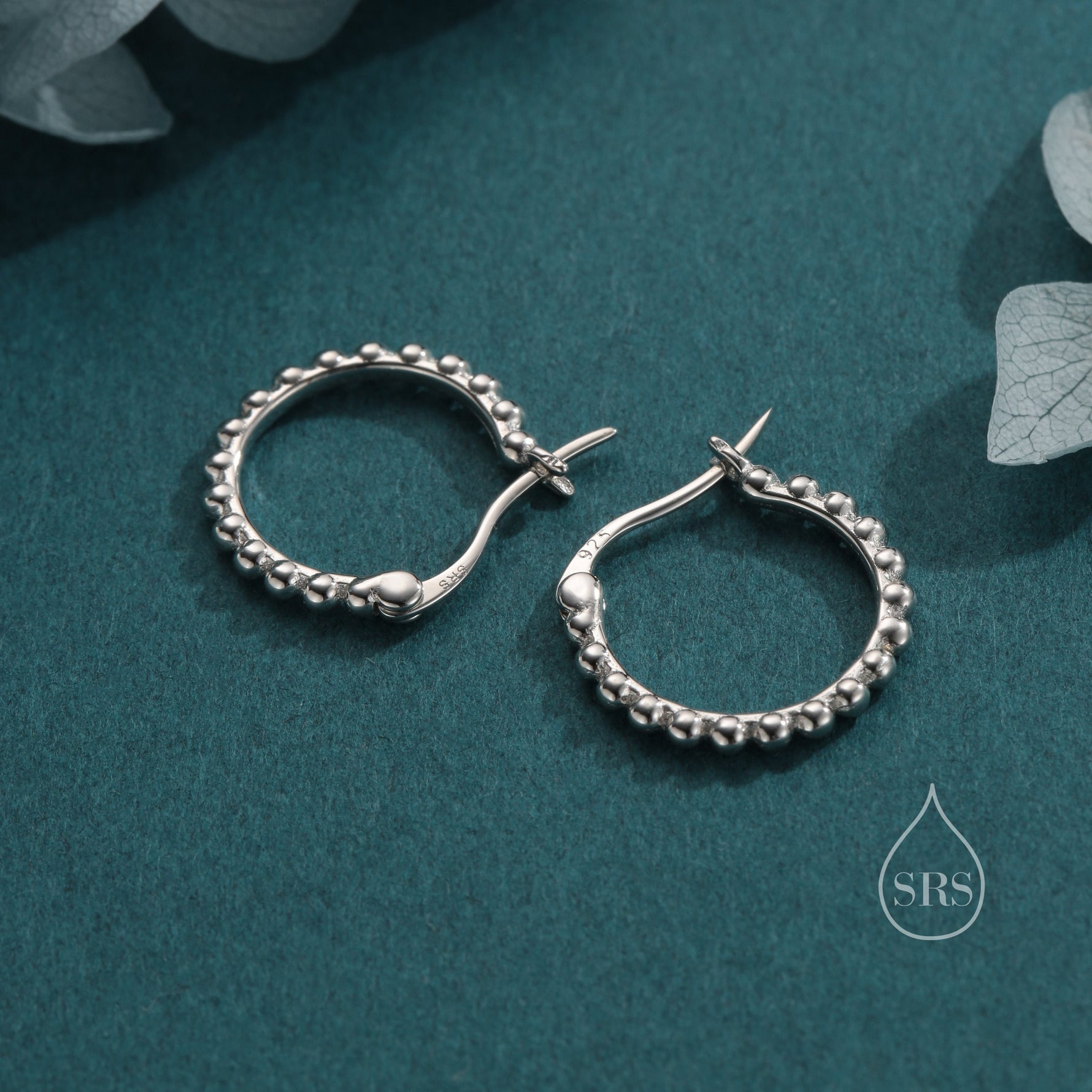 Sterling Silver Beaded Bauble Huggie Hoops, Bubble Hoops, Silver or Gold, 8mm or 10mm, Dainty Huggie Hoops Earrings