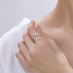 Sterling Silver Olive Leaf Ring, Adjustable Sized Ring, Friendship Ring, Olive Branch Nature Inspired Jewellery US 5 - 8