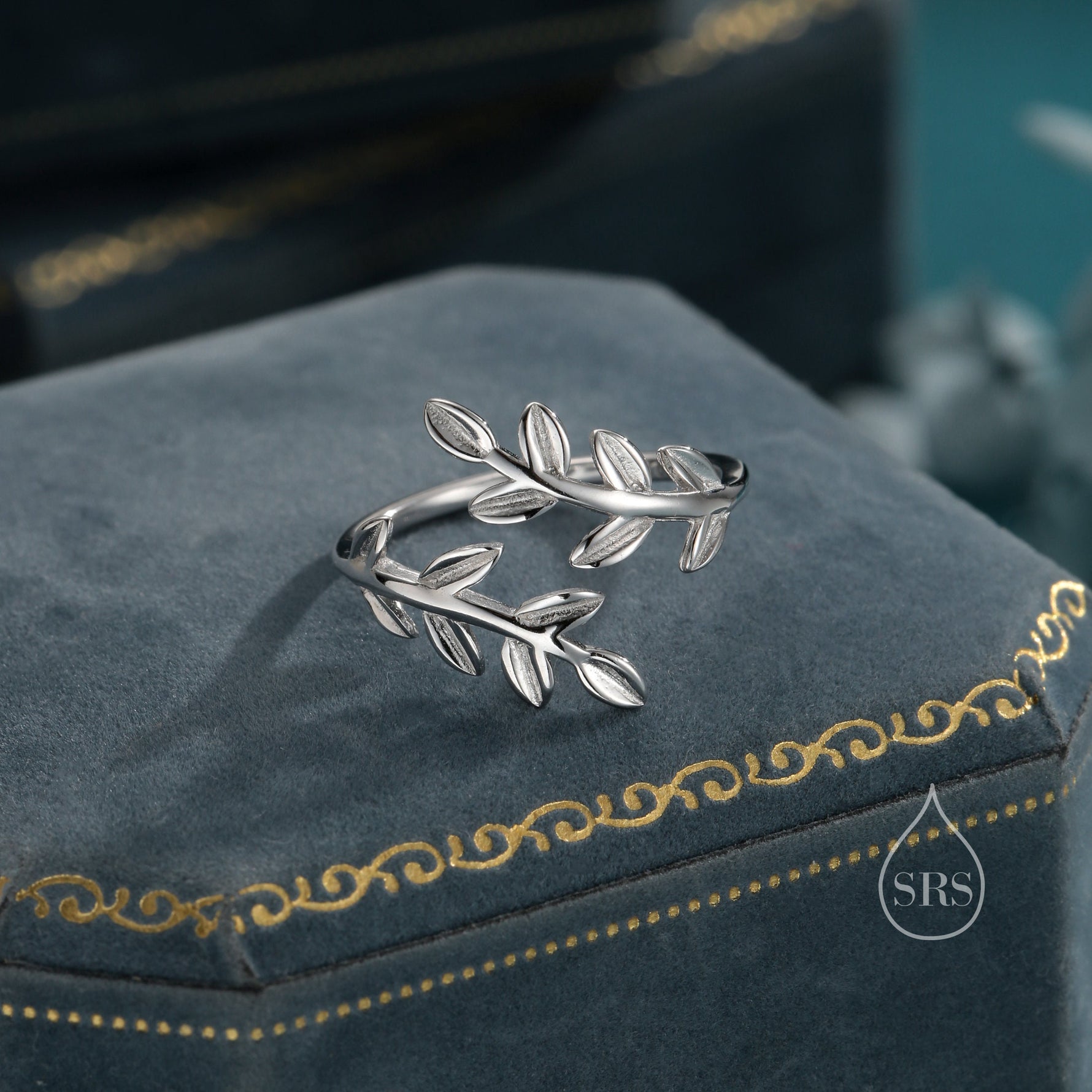 Sterling Silver Olive Leaf Ring, Adjustable Sized Ring, Friendship Ring, Olive Branch Nature Inspired Jewellery US 5 - 8