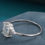 1.25 Ct Moissanite Oval Ring in Sterling Silver, Vintage Inspired Design, US 5 - 8, 1 carat Moissanite Ring