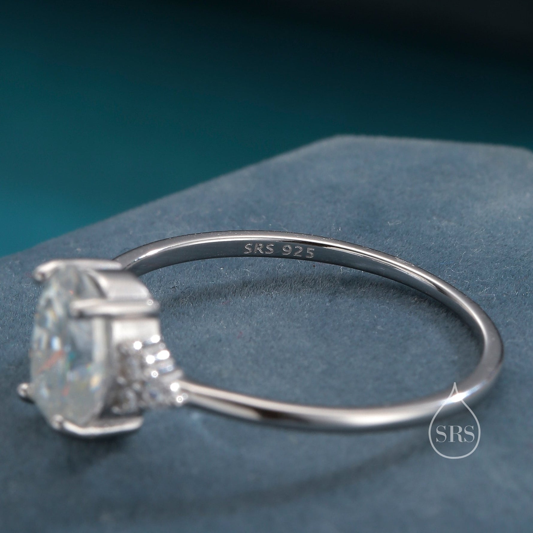 1.25 Ct Moissanite Oval Ring in Sterling Silver, Vintage Inspired Design, US 5 - 8, 1 carat Moissanite Ring