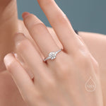 1 Carat Moissanite Ring in Sterling Silver, Silver, Gold or Rose Gold, Diamond Ring,Engagement Ring, US 5 - 8