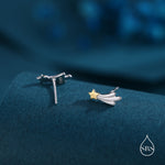 Tiny Shooting Star Stud Earrings in Sterling Silver - Star Stud, Small Star Stud, Celestial Jewellery