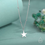 Delicate Star Pendant Necklace in Sterling Silver with a Satellite Chain, Silver or Gold or Rose Gold, Tiny Star Necklace