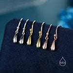 Small Droplet Drop Hook Earrings in Sterling Silver, Silver, Gold or Rose Gold, Waterdrop Dangle Earrings, Raindrop Earrings