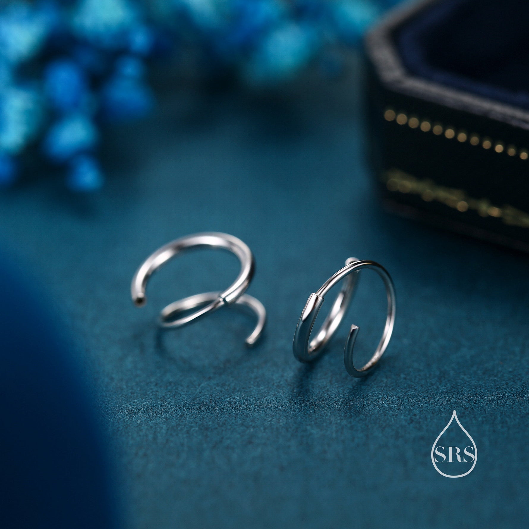 Single Piercing Spiral Hoop Earrings In Sterling Silver, Silver, Gold or Rose Gold, Minimalist Spiral Earrings