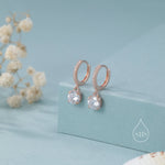 Double Prong Sparkly CZ Huggie Hoop in Sterling Silver, Silver or Gold or Rose Gold, Minimalist Simple Hoop Earrings, CZ Hoops