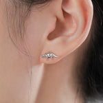 Triceratops Dinosaur Fossil Stud Earrings in Sterling Silver, Silver, Gold or Rose Gold, Quirky Dino Stud, Tiny Dino Stud