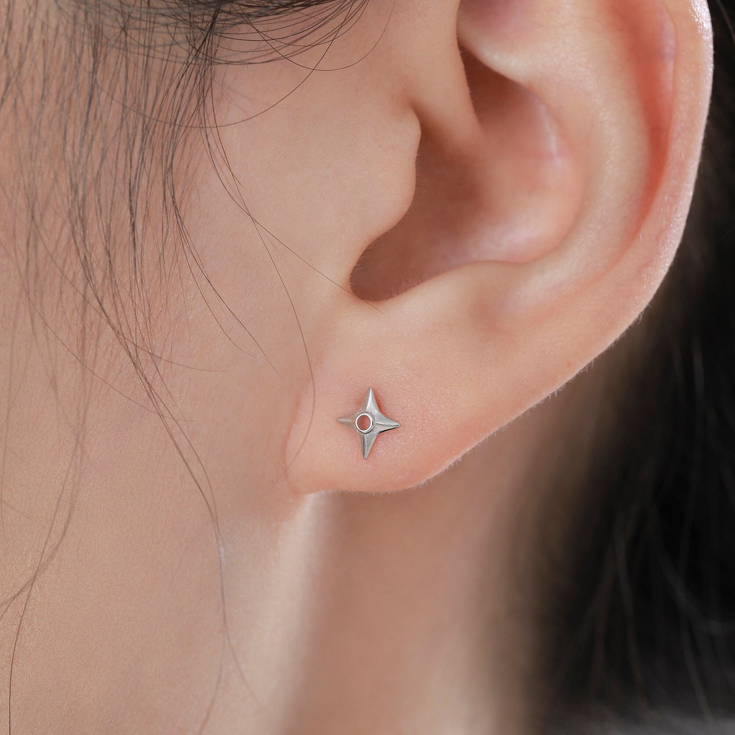 Ninja Shuriken Star Stud Earrings in Sterling Silver, Silver, Gold or Rose Gold, Tiny Ninja Star Stud