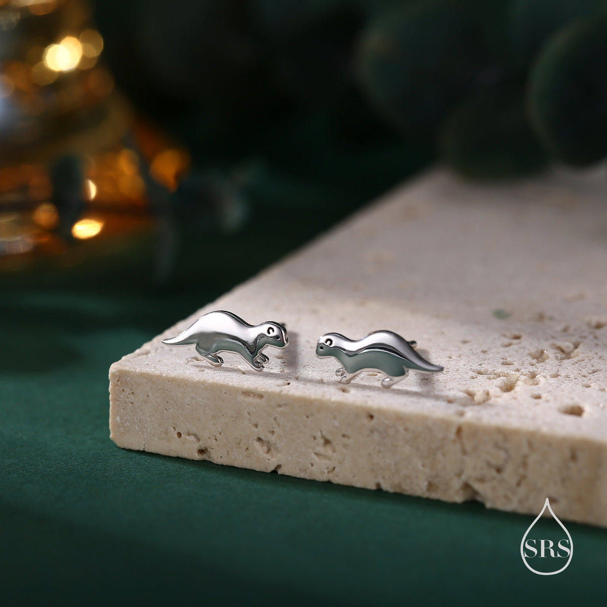 Very Tiny Otter Stud Earrings in Sterling Silver - Silver, Gold or Rose Gold Finish - Cute Animal Earrings - Fun, Whimsical Earrings
