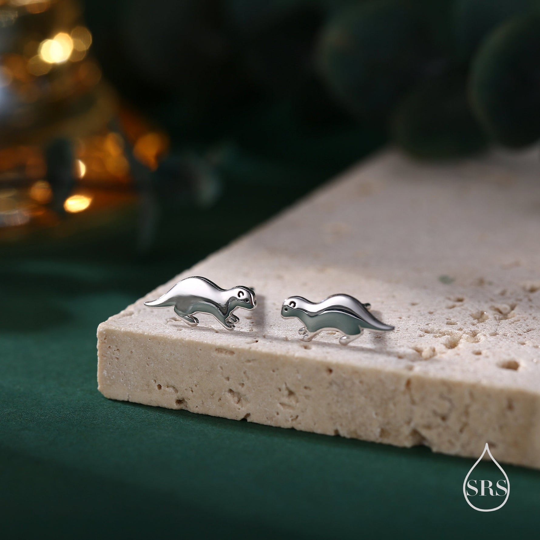 Very Tiny Otter Stud Earrings in Sterling Silver - Silver, Gold or Rose Gold Finish - Cute Animal Earrings - Fun, Whimsical Earrings