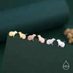 Sitting Capybara Stud Earrings in Sterling Silver - Silver, Gold or Rose Gold - Cute Animal Earrings - Pantanal Animal - Fun, Whimsical