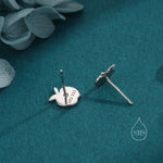 Mismatched Sterling Silver Apple & Pear Stud Earrings – Minimalist Fruit Asymmetric Earrings, Cute Nature Jewellery, Playful Gift for Her