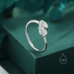 Toi et Moi Pear Cut Moissanite Open Ring