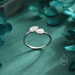 Toi et Moi Pear Cut Moissanite Open Ring
