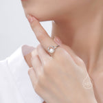 Sterling Silver Mobius Pearl Ring, Natural Freshwater Pearl, Small Mobius Pearl Ring, US Size 5 6 7 8, Genuine Pearl Ring