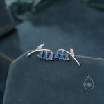 Sterling Silver Bluebell Flower Stud Earrings with Enamel, Dainty Dangle Bluebell Flower Earrings, Snowdrop Earrings, Spring Flowers