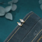 Sterling Silver Marquise CZ Stud Earrings, Simulated Diamond Stud, Minimalist Geometric Design, April Birthstone