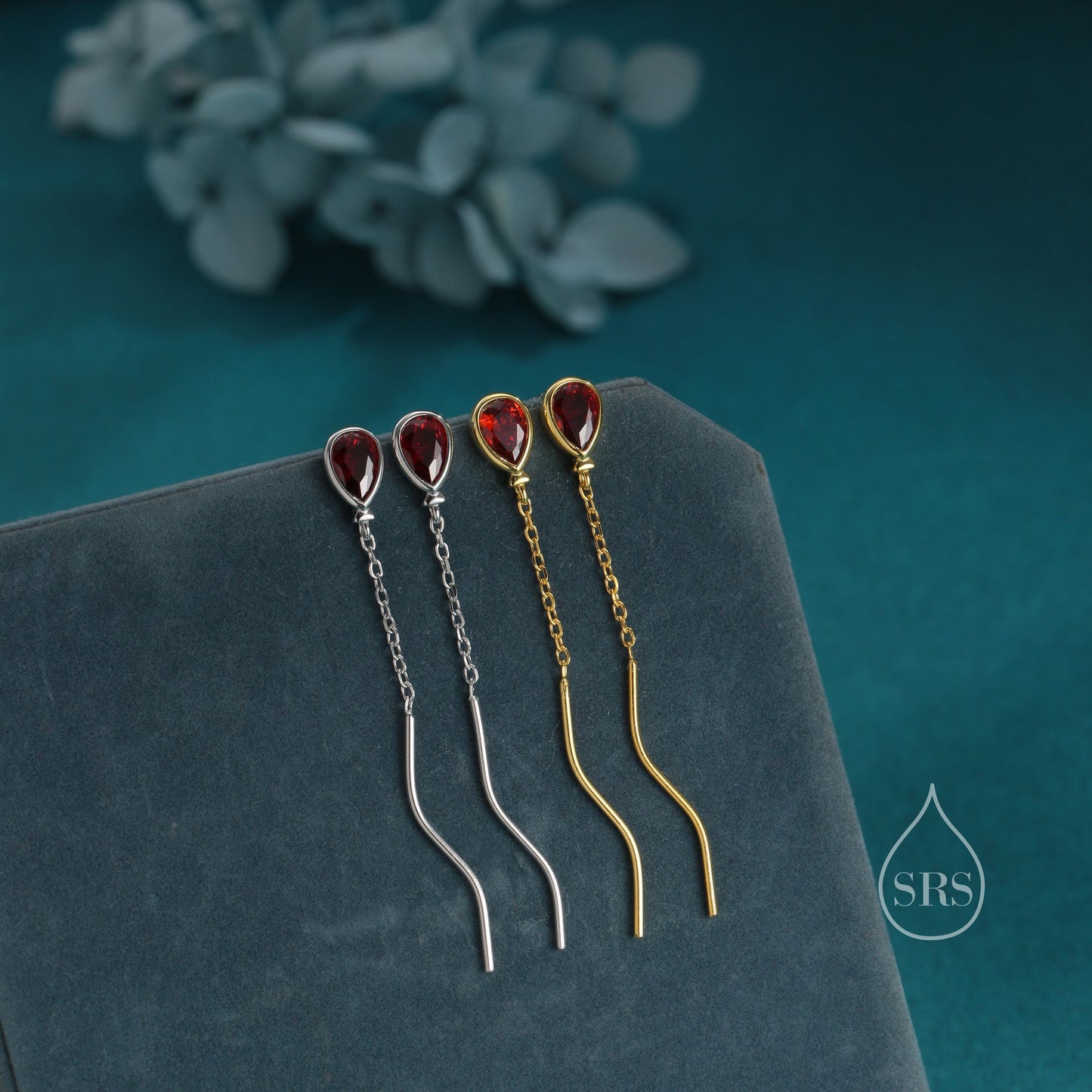 Sterling Silver Balloon Dangle Stud Earrings, Silver or Gold, Red Balloon Earrings, Cute and Quirky Design