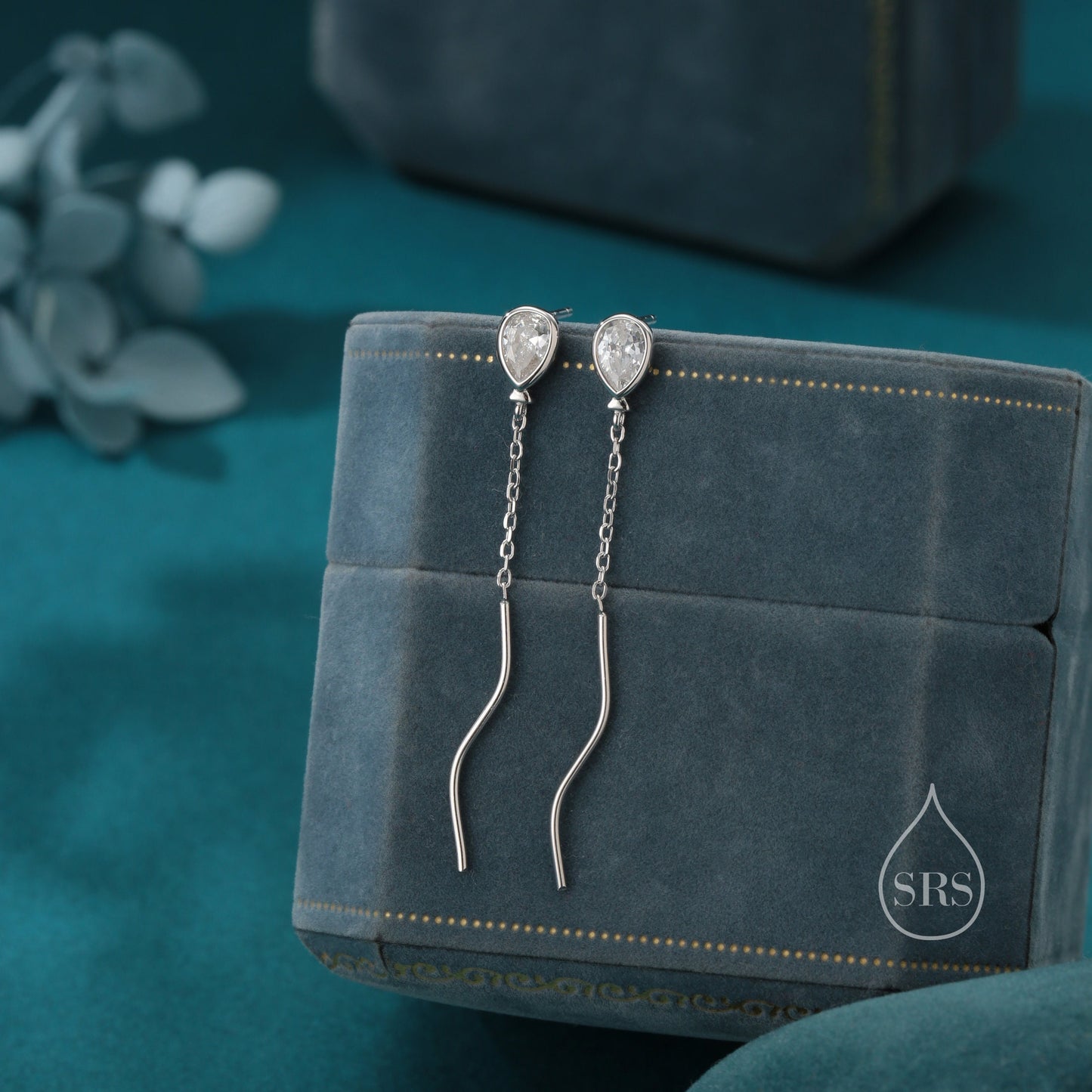 Sterling Silver Balloon Dangle Stud Earrings, Silver or Gold, Clear CZ Balloon Earrings, Cute and Quirky Design