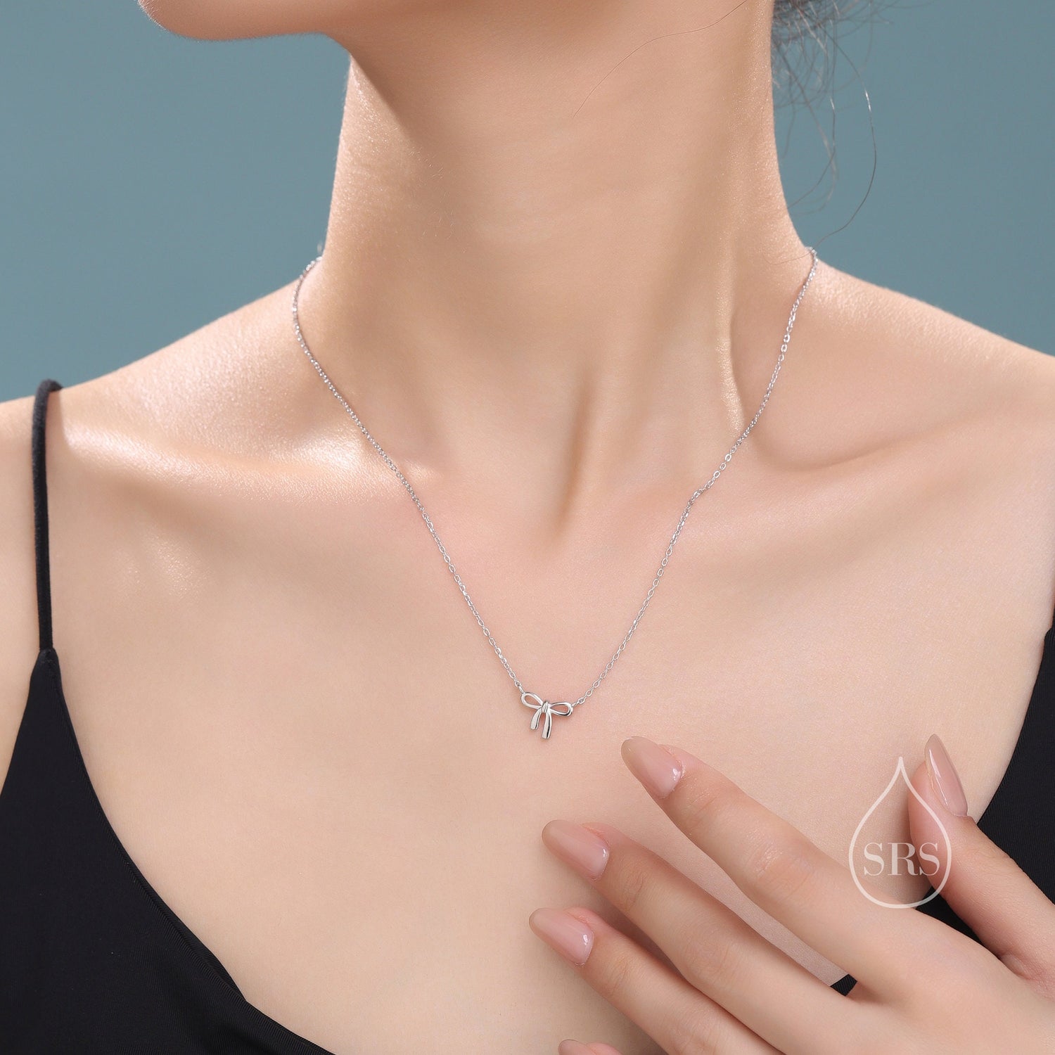 Tiny Ribbon Bow Charm Necklace