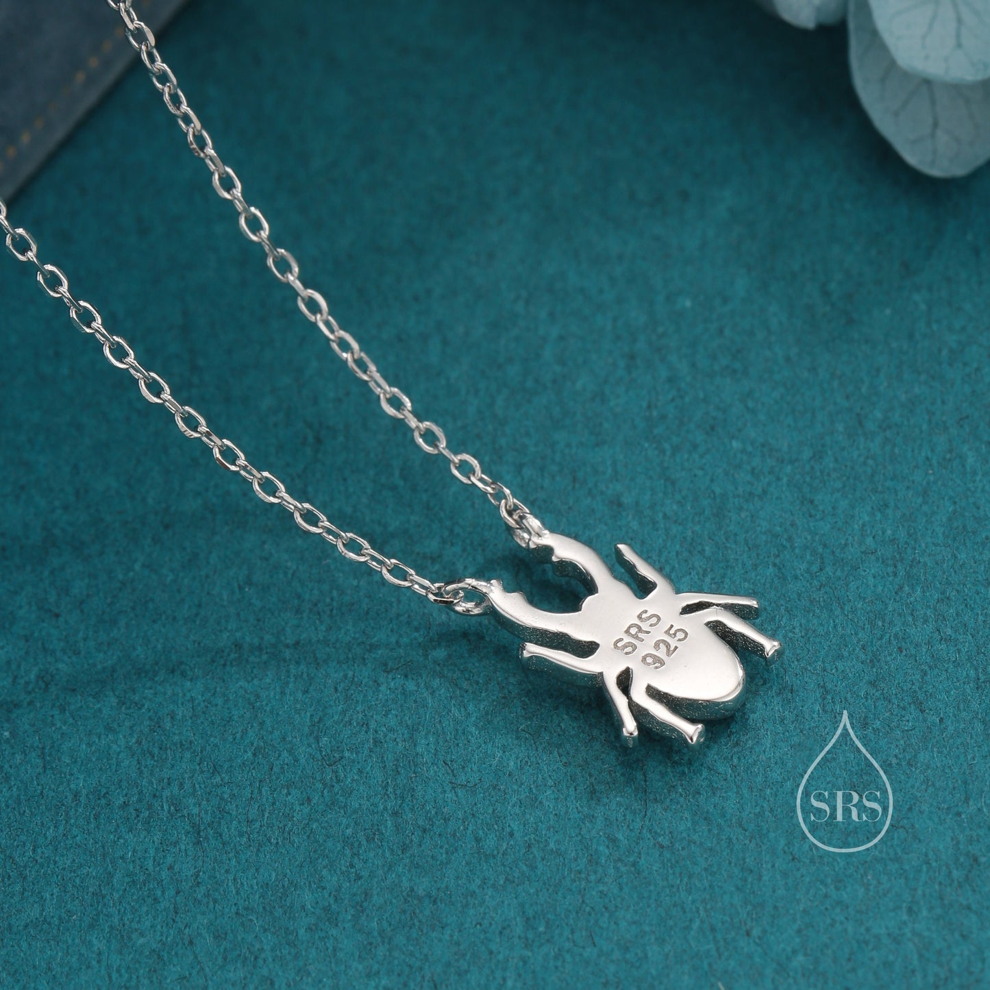 Tiny Stag Beetle Pendant Necklace in Sterling Silver, Beetle Necklace, Silver or Gold or Rose Gold - Cute Quirky and Fun