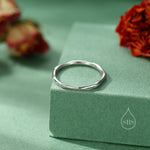 Sterling Silver Irregular Shape Skinny Ring, Very Skinny Irregular Shaped Delicate Ring Band, Stacking Ring US 5-8, Wave Ring
