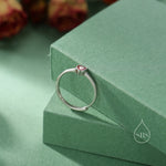 Sterling Silver Very Tiny Garnet Red CZ Heart Ring, Adjustable Size, Red Heart Ring, Tiny Heart Ring, Tiny Red CZ Heart Ring