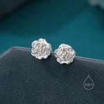 Sterling Silver Rose Earrings, Silver, Gold or Rose Gold, Rose Stud Earrings, Petite Flower Blossom Earrings, Nature Inspired