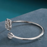 Rose Wrap Ring in Sterling Silver, Flower Ring, Silver Rose Ring, Adjustable Size