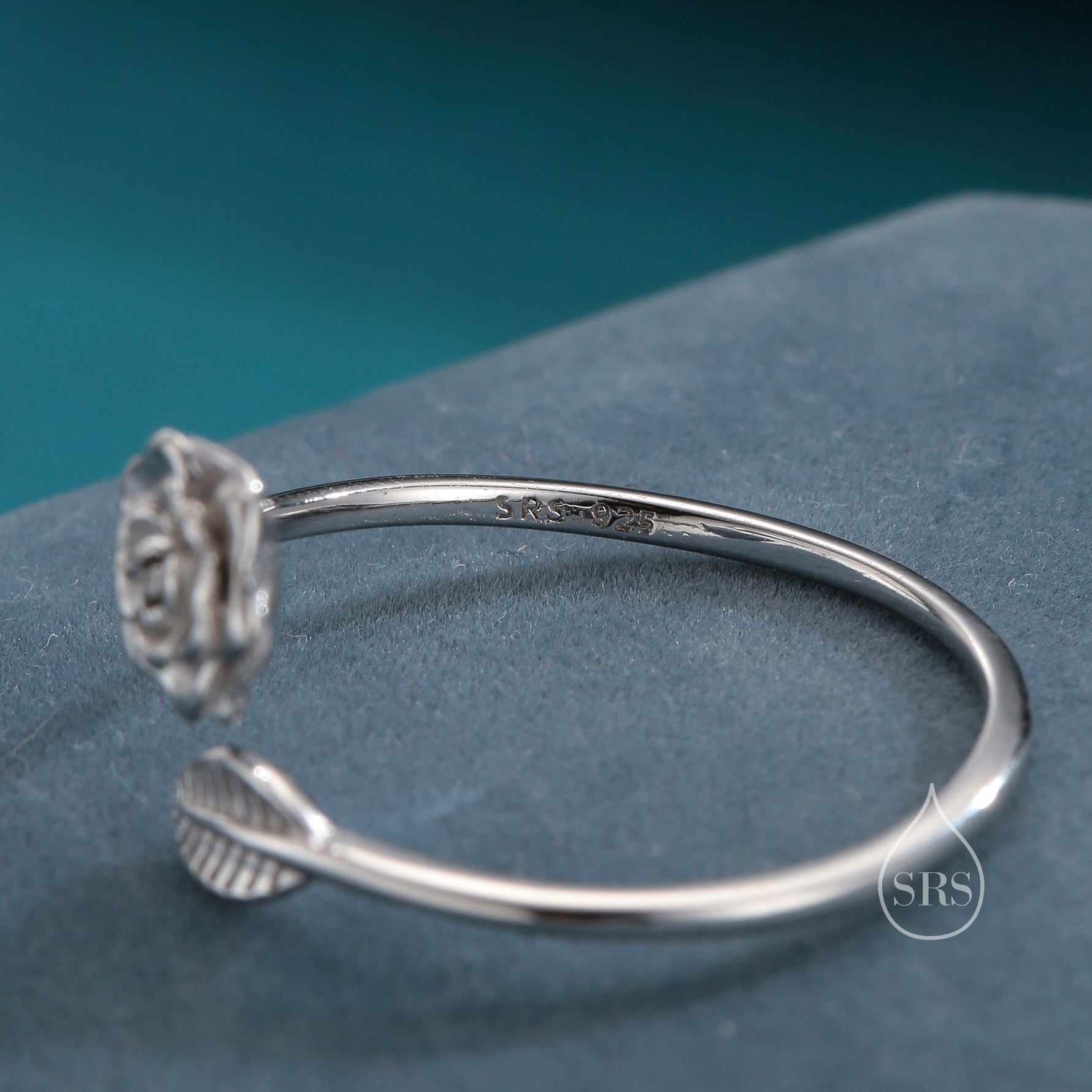 Rose Wrap Ring in Sterling Silver, Flower Ring, Silver Rose Ring, Adjustable Size