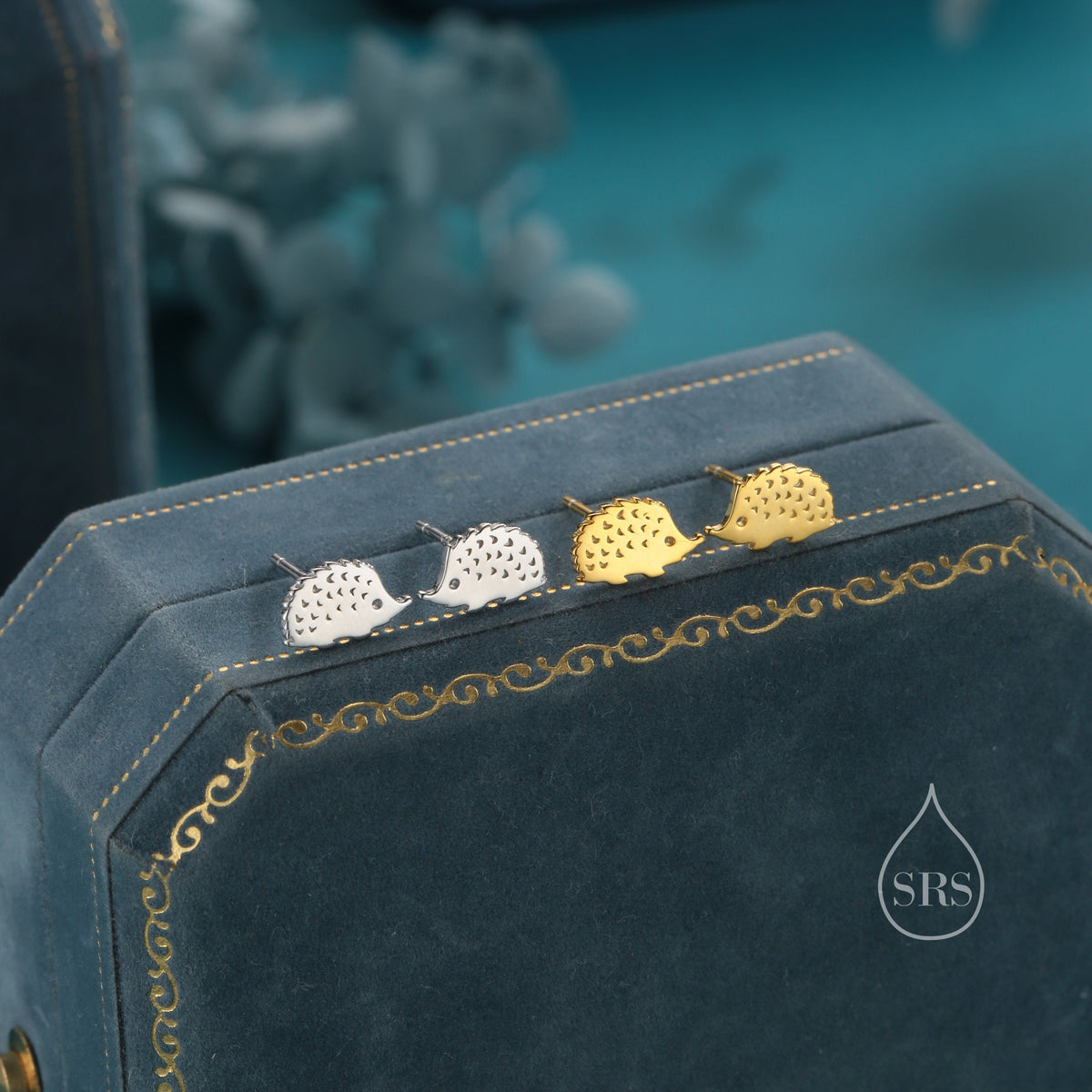 Hedgehog Stud Earrings in Sterling Silver, Silver or Gold, Hedgehog Earrings, Nature Inspired Animal Earrings