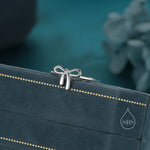 Sterling Silver Tiny Ribbon Bow Ring, Adjustable Size, Small Ribbon Bow Ring, Tiny Bow Ring, Cute and Dainty