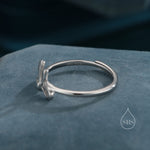 Sterling Silver Tiny Ribbon Bow Ring, Adjustable Size, Small Ribbon Bow Ring, Tiny Bow Ring, Cute and Dainty
